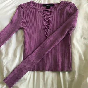 Purple Cropped Sweater 💜